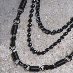 Cool Men's Black Triple Pants Chain Punk Wallet Chain Jeans Chain Jean Chain For Men - iwalletsmen