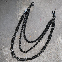 Cool Men's Black Triple Pants Chain Punk Wallet Chain Jeans Chain Jean Chain For Men - iwalletsmen