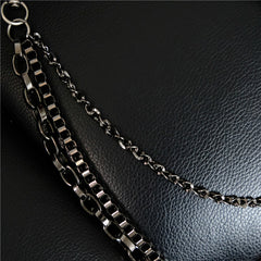 Cool Men's Cross Three Layer Wallet Chain Pants Chain Punk Biker Wallet Chain For Men - iwalletsmen