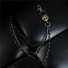 Cool Men's Cross Three Layer Wallet Chain Pants Chain Punk Biker Wallet Chain For Men - iwalletsmen