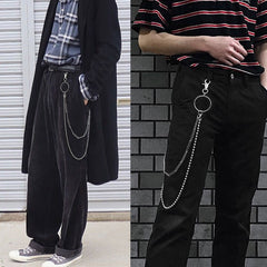 Fashion Men's Womens Double Bead Stainless Steel Pants Chains Biker Wallet Chain For Men - iwalletsmen