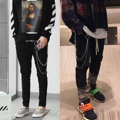 Fashion Men's Womens Double Bead Stainless Steel Pants Chains Biker Wallet Chain For Men - iwalletsmen