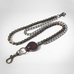 Cool Men's Brass Double Silver Long Biker Wallet Chain Pants Chain For Men - iwalletsmen