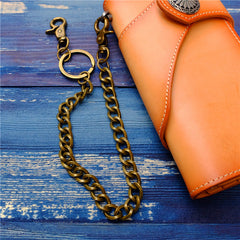 Cool Men's Brass Pants Chain Gold Punk Fashion Gold Wallet Chains For Men - iwalletsmen