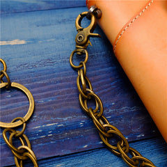 Cool Men's Brass Pants Chains Punk Fashion Gold Wallet Chains For Men - iwalletsmen