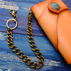 Cool Men's Brass Pants Chain Gold Punk Fashion Gold Wallet Chains For Men - iwalletsmen