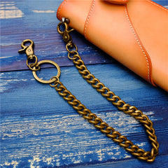 Cool Men's Brass Pants Chains Punk Fashion Gold Wallet Chains For Men - iwalletsmen