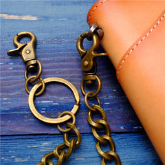 Cool Men's Brass Pants Chain Gold Punk Fashion Gold Wallet Chains For Men - iwalletsmen