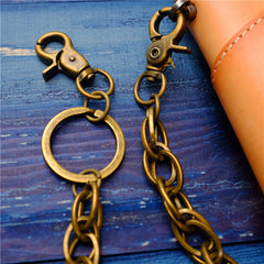 Cool Men's Brass Pants Chains Punk Fashion Gold Wallet Chains For Men - iwalletsmen
