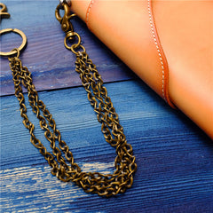 Cool Men's Brass Pants Chains Punk Fashion Gold Wallet Chains For Men - iwalletsmen