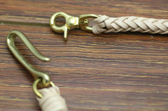 Cool Men's Leather Braided Biker Wallet Chain Pants Chain Wallet Chain For Men - iwalletsmen