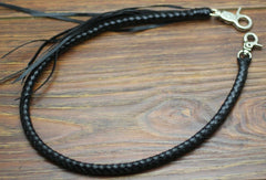 Cool Men's Leather Braided Biker Wallet Chain Pants Chain Wallet Chain For Men - iwalletsmen