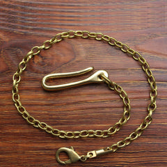 Cool Men's Handmade Brass Long Biker Wallet Chain Pants Chain For Men - iwalletsmen
