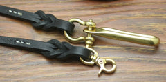 Cool Men's Handmade Leather Black Beige Pants Chain Biker Wallet Chain For Men - iwalletsmen