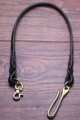 Cool Men's Handmade Leather Black Beige Pants Chain Biker Wallet Chain For Men - iwalletsmen