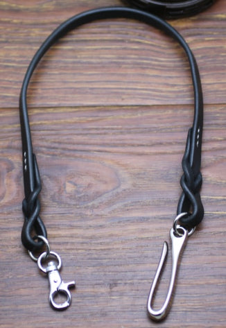Cool Men's Handmade Leather Black Beige Pants Chain Biker Wallet Chain For Men - iwalletsmen