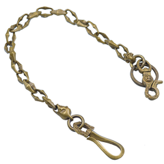 Cool Handmade Men's Pure Brass Skull Chain Pants Chains Biker Wallet Chain For Men - iwalletsmen