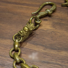 Cool Men's Handmade Chinese Dragon Brass Key Chain Pants Chains Biker Wallet Chain For Men - iwalletsmen