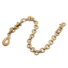 Cool Men's Handmade Pure Brass Snake Head Key Chain Pants Chains Biker Wallet Chain For Men - iwalletsmen