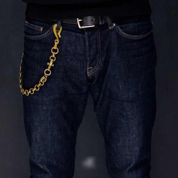 Cool Men's Handmade Pure Brass Snake Head Key Chain Pants Chains Biker Wallet Chain For Men - iwalletsmen