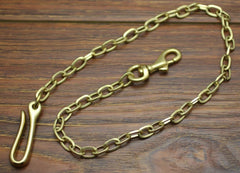 Cool Men's Handmade Gold Brass U Hook Pants Chain Biker Wallet Chain For Men - iwalletsmen