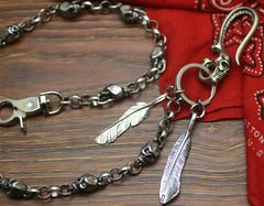 Cool Men's Handmade Stainless Steel Skull Biker Wallet Chain Pants Chain Wallet Chain For Men - iwalletsmen