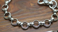 Cool Men's Handmade Silver Stainless Steel Pants Chain Biker Wallet Chain For Men - iwalletsmen