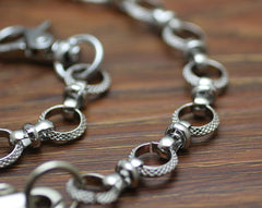 Cool Men's Handmade Silver Stainless Steel Pants Chain Biker Wallet Chain For Men - iwalletsmen