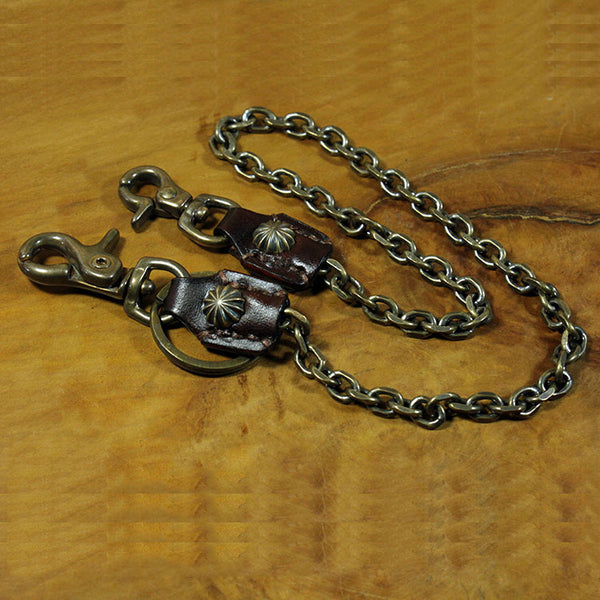 Cool Men's Handmade Vintage Brass Pants Chain Biker Wallet Chain For Men - iwalletsmen