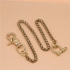 Cool Men's Brass Dragon Key Chain Stainless Steel Pants Chains Biker Wallet Chain For Men - iwalletsmen