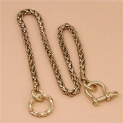 Cool Men's Brass Dragon Key Chain Stainless Steel Pants Chains Biker Wallet Chain For Men - iwalletsmen