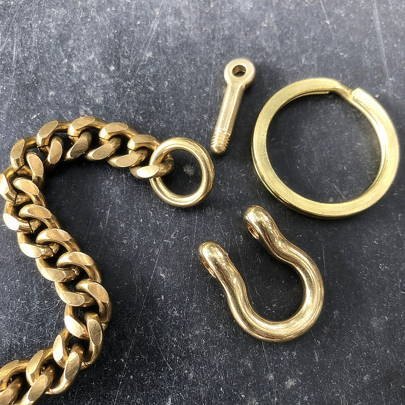 Cool Men's Brass 14'' Gold Skull Wallet Key Chain Pants Chains Biker Wallet Chain For Men - iwalletsmen
