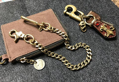 Cool Men's 18‘â€?Gold Brass Biker Jeans Chain Jean Chain Pants Chains Biker Wallet Chain For Men - iwalletsmen