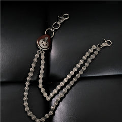Cool Men's Silver Double Bike Chain Pants Chain Punk Biker Wallet Chain For Men - iwalletsmen