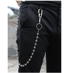 Cool Men's Spike Hip Hop Long Stainless Steel Pants Chain Biker Wallet Chain For Men - iwalletsmen