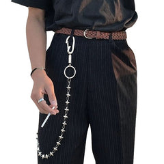 Cool Men's Spike Hip Hop Long Stainless Steel Pants Chain Biker Wallet Chain For Men - iwalletsmen