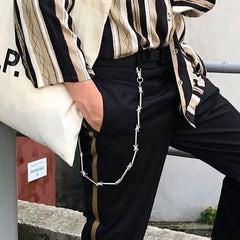 Cool Men's Rock Puck Long Stainless Steel Pants Chain Biker Wallet Chain For Men - iwalletsmen