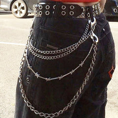 Cool Men's Rock Puck Long Stainless Steel Pants Chain Biker Wallet Chain For Men - iwalletsmen