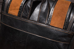 Cool Mens Leather 14inch Laptop Backpack Travel Backpacks Leather School Backpack for Men - iwalletsmen