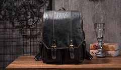Cool Mens Leather 14inch Laptop Backpack Travel Backpacks Leather School Backpack for Men - iwalletsmen