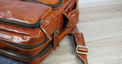 Cool Mens Leather 14inch Laptop Backpack Travel Backpacks Leather School Backpack for Men - iwalletsmen