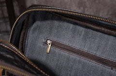 Cool Mens Leather 14inch Laptop Backpack Travel Backpacks Leather School Backpack for Men - iwalletsmen