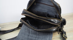 Cool Mens Leather 14inch Laptop Backpack Travel Backpacks Leather School Backpack for Men - iwalletsmen