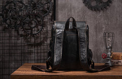 Cool Mens Leather 14inch Laptop Backpack Travel Backpacks Leather School Backpack for Men - iwalletsmen