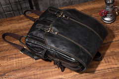 Cool Mens Leather 14inch Laptop Backpack Travel Backpacks Leather School Backpack for Men - iwalletsmen