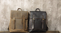 Cool Mens Leather 15inch Laptop Backpack Travel Backpack Leather School Backpacks for Men - iwalletsmen