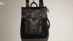 Cool Mens Leather 15inch Laptop Backpack Travel Backpack Leather School Backpacks for Men - iwalletsmen