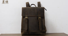 Cool Mens Leather 15inch Laptop Backpack Travel Backpack Leather School Backpacks for Men - iwalletsmen