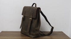 Cool Mens Leather 15inch Laptop Backpack Travel Backpack Leather School Backpacks for Men - iwalletsmen