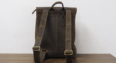 Cool Mens Leather 15inch Laptop Backpack Travel Backpack Leather School Backpacks for Men - iwalletsmen